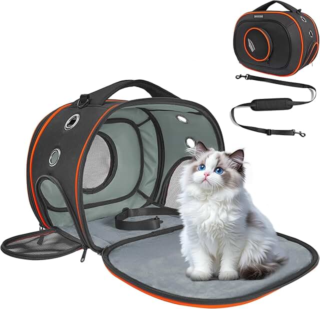 Pet Carrier for Cats and Small Dogs, 17x12.5x9 inches