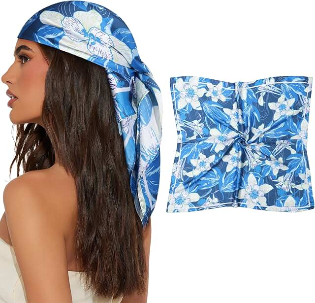 Square Satin Head Scarf for Women