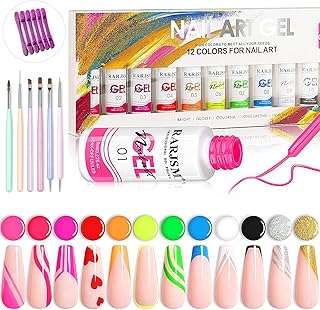 12-color gel nail polish set with 6 brushes and tools