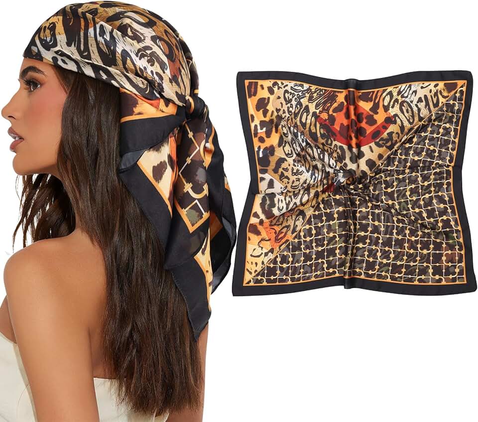 Square Satin Head Scarf for Women