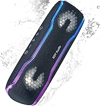 Waterproof Bluetooth Speaker with 24H Playtime and LED Lights