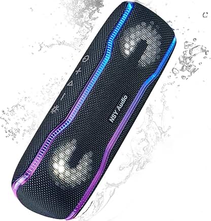Waterproof Bluetooth Speaker with 24H Playtime and LED Lights