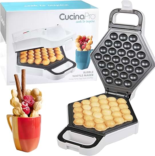Electric Bubble Waffle Maker with Nonstick Surface