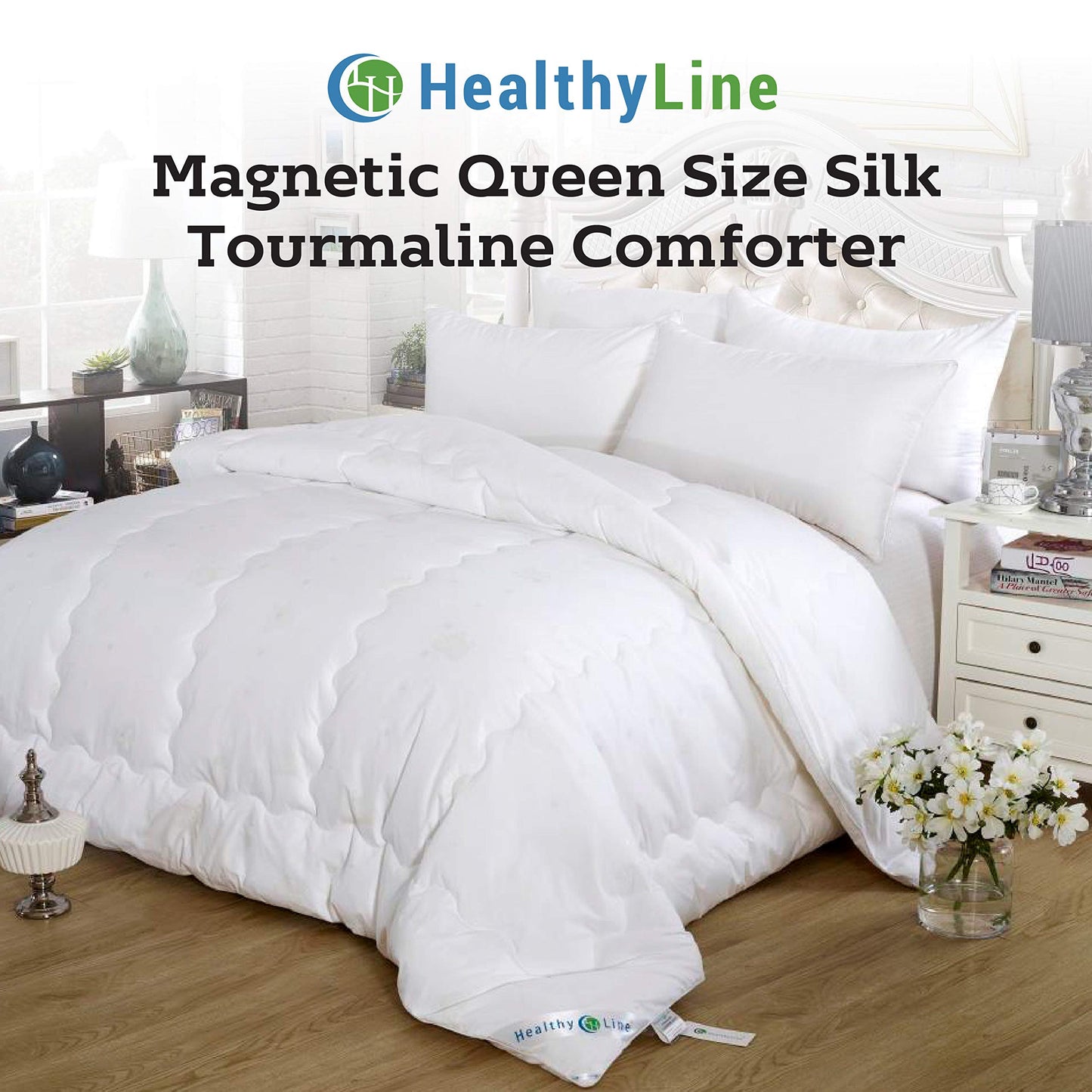 Magnetic Tourmaline Energy Comforter  Silk Plush Queen)
