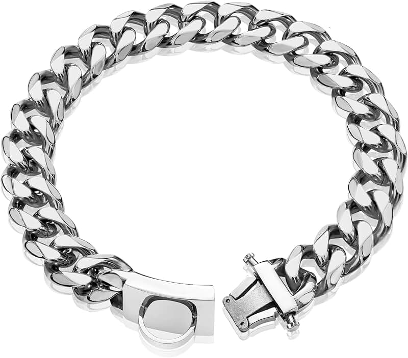 Heavy Duty Metal Dog Chain Collar for Medium Dogs