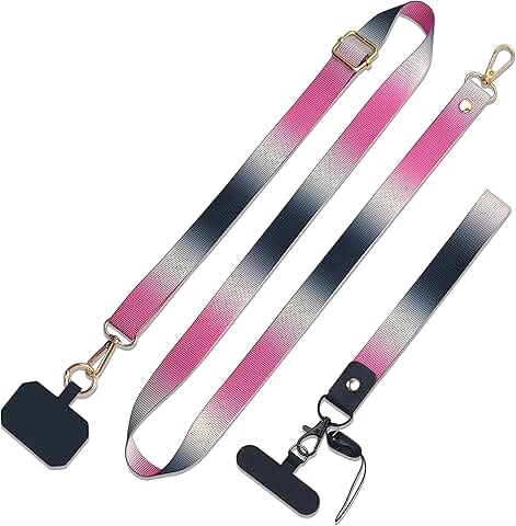 Stylish Phone Lanyard with Patches and Straps