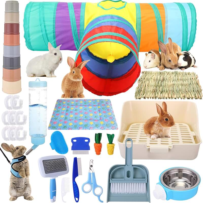 Rabbit Starter Kit with Accessories and Grooming Tools