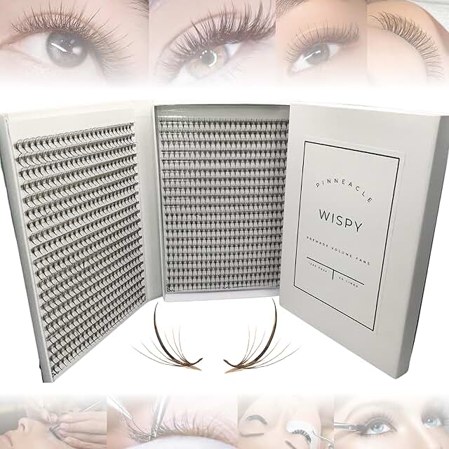 Black and brown premade eyelash fans, mixed sizes