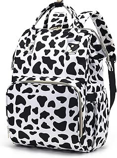 Cow Print Laptop Backpack for Women and Girls