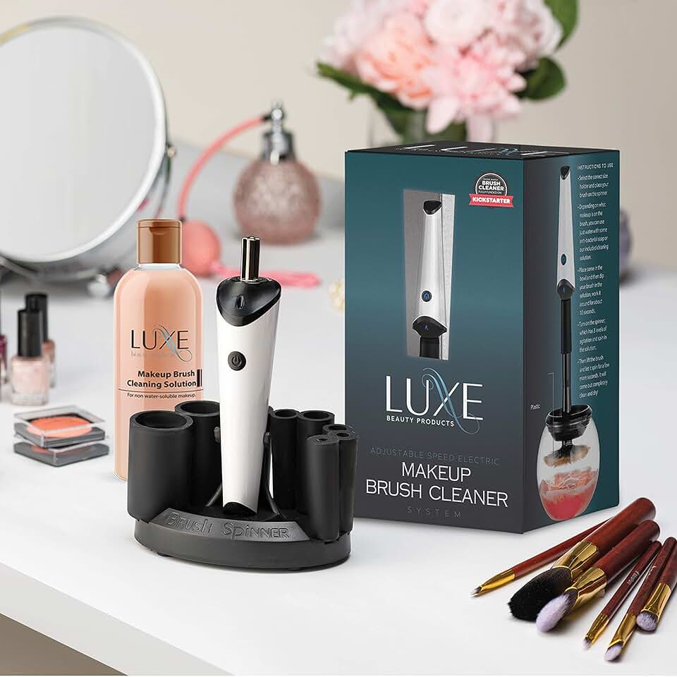 Electric Makeup Brush Cleaner with Solution and USB Charging