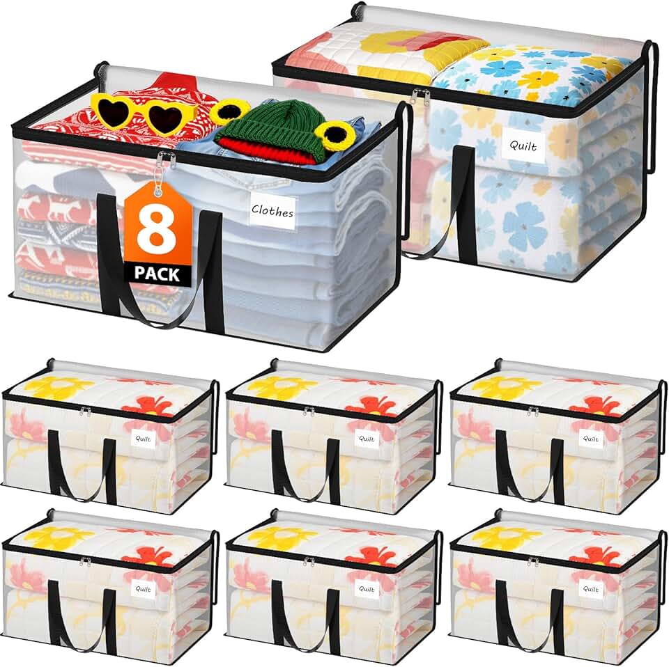 Extra Heavy Duty Oversized Storage Totes with Reinforced Handles