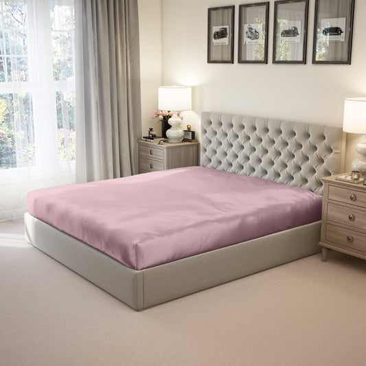 Mu erry 100% Pure Cal King Silk Fitted Sheet 22 Momme 6A Mu erry Silk Bed Sheets with 17" Deep Pocket  Breathable, Ultra-Soft, Oeko-TEX  Seamless  Rose Quartz