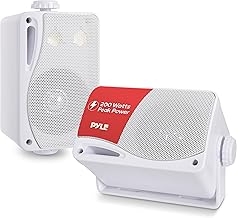 3-Way Indoor and Outdoor Wall Mount Speakers, 200W, White