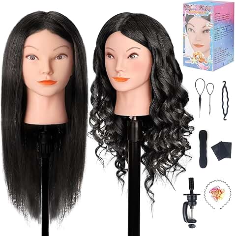 18-inch mannequin head with real human hair for styling practice