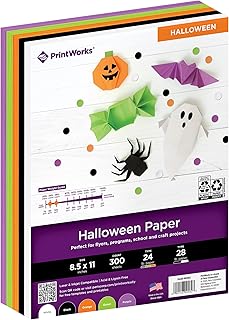 Halloween Paper, 8.5" x 11", 300 Sheets, 5 Colors