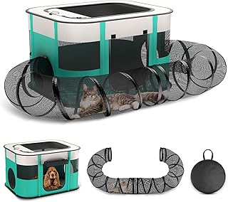 Outdoor Cat Playpen with Tunnel for Indoor Cats and Small Animals