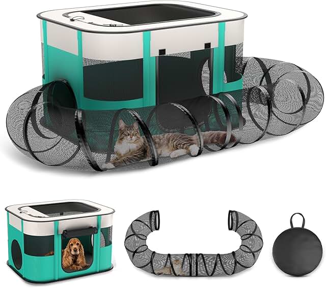 Outdoor Cat Playpen with Tunnel for Indoor Cats and Small Animals