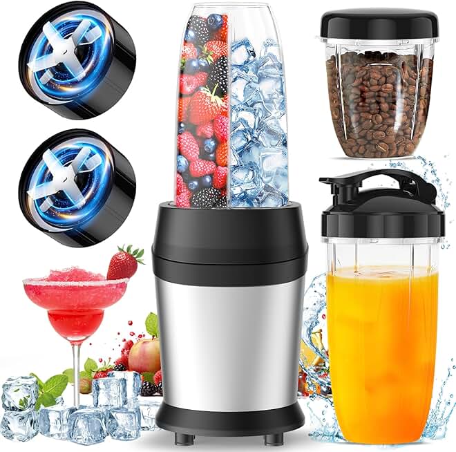 12-Piece Personal Blender Set with Cups and Blades