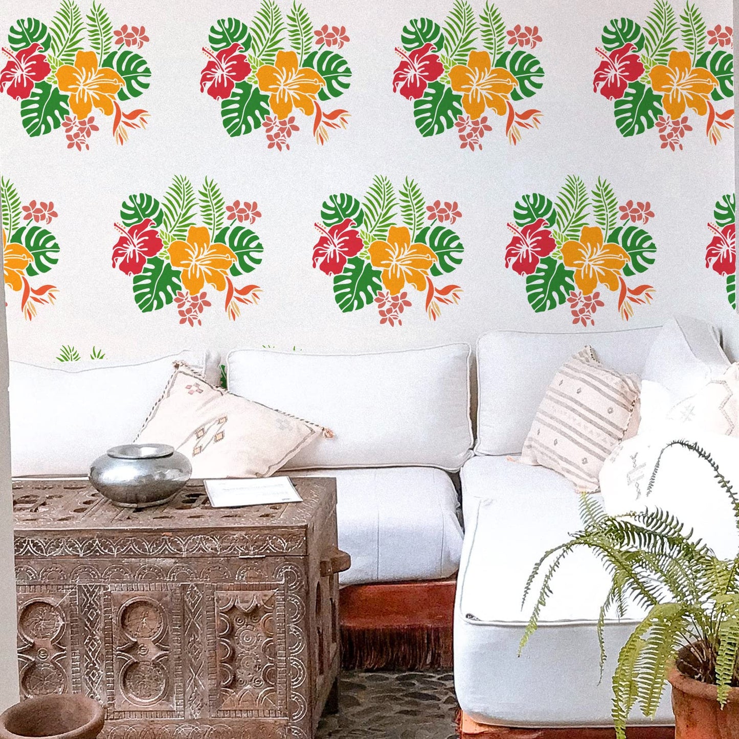 TropiDraw Hibiscus Reusable Plastic Template 12x12"