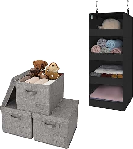 Bundle of 3 Storage Boxes and 1 Hanging Organizer