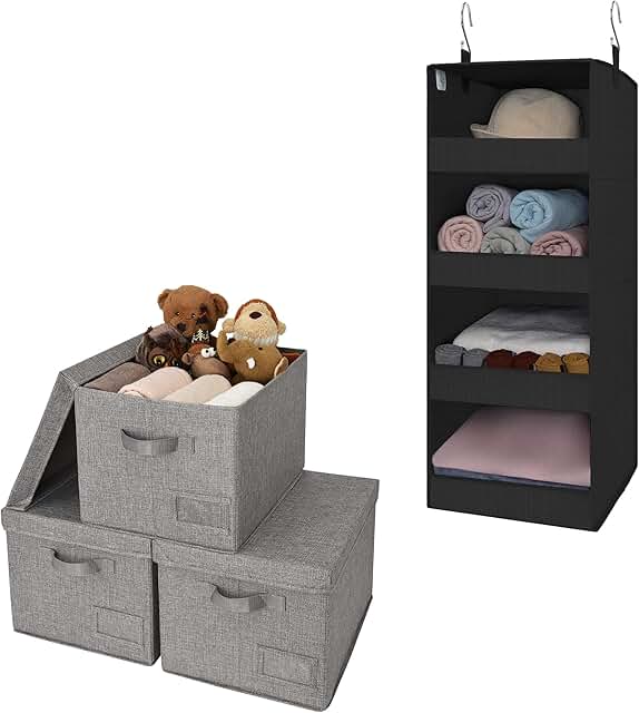 Bundle of 3 Storage Boxes and 1 Hanging Organizer