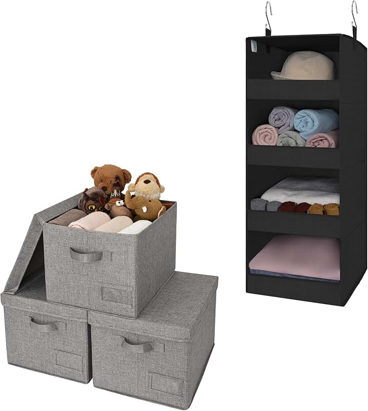Bundle of 3 Storage Boxes and 1 Hanging Organizer