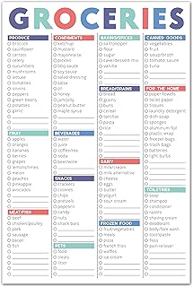 Magnetic Grocery List Notepad, 6x9 inches, 60 pages