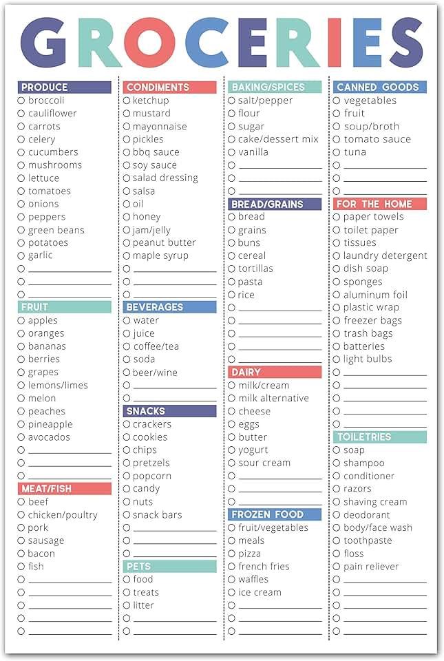 Magnetic Grocery List Notepad, 6x9 inches, 60 pages