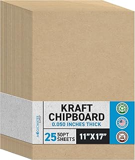 11x17 Inch Heavy Duty Kraft Chipboard Sheets, 25 Pack