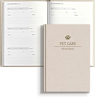 Pet Care Record Book for Health and Vet Visits