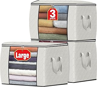 24-Gallon Foldable Fabric Storage Bags, 3-Pack