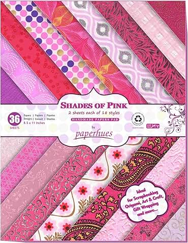 Pink Handmade Scrapbook Paper, 8.5x11 inches