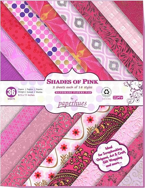 Pink Handmade Scrapbook Paper, 8.5x11 inches
