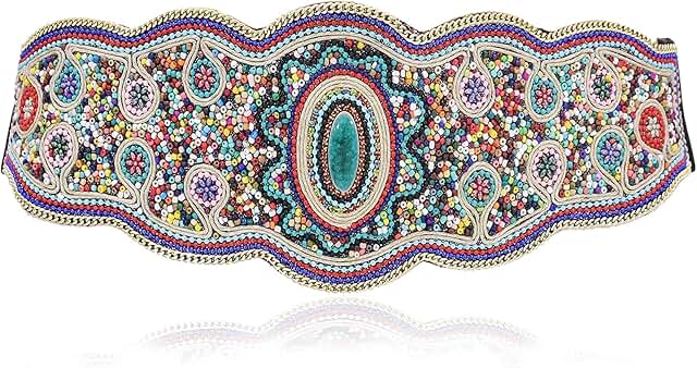 Bohemian Beaded Elastic Waist Belt for Women