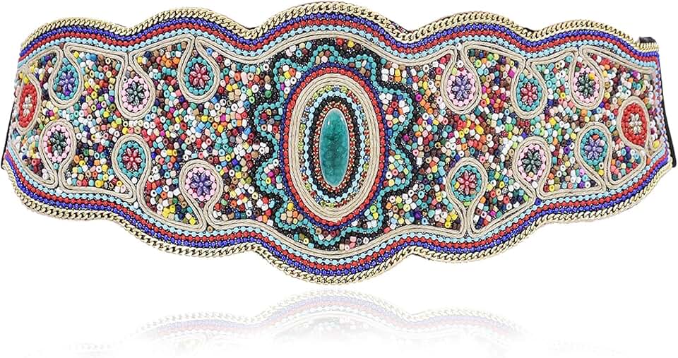 Bohemian Beaded Elastic Waist Belt for Women