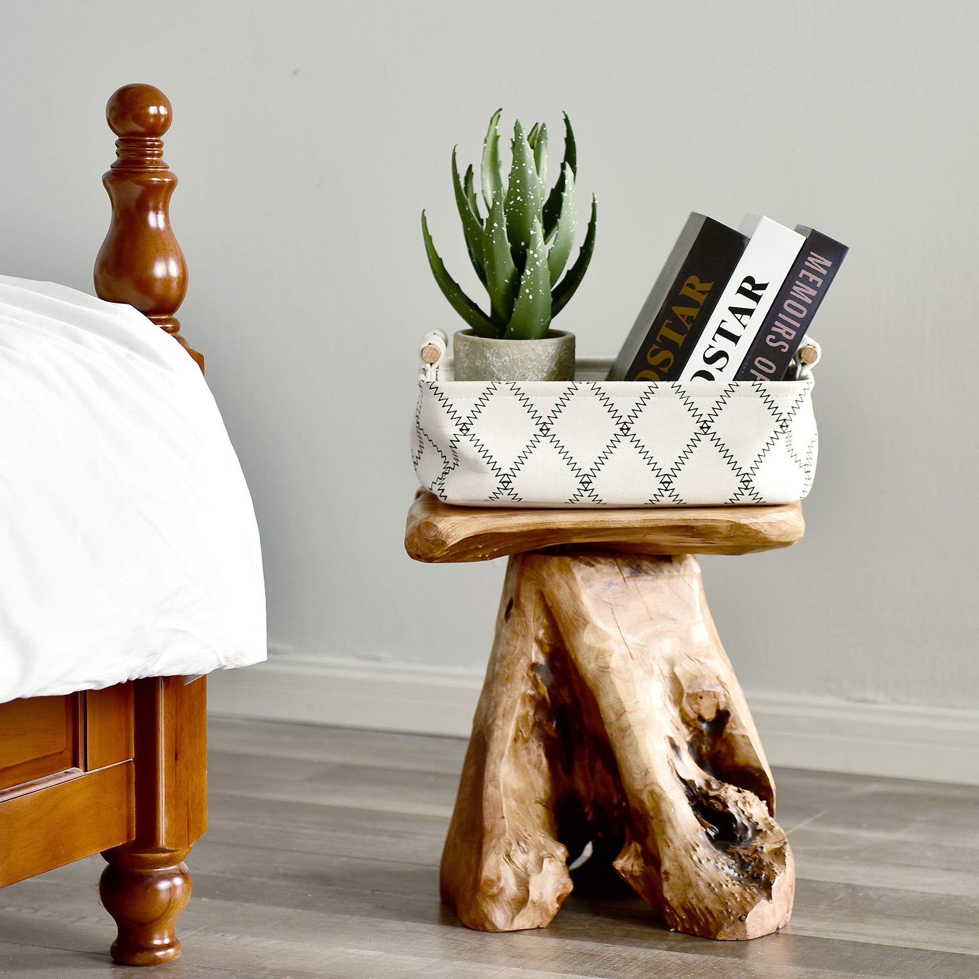Tree Stump Stool Live Edge, Natural Edge Side Table, Plant Stand, Nightstand, Mushroom Stool 14" Tall
