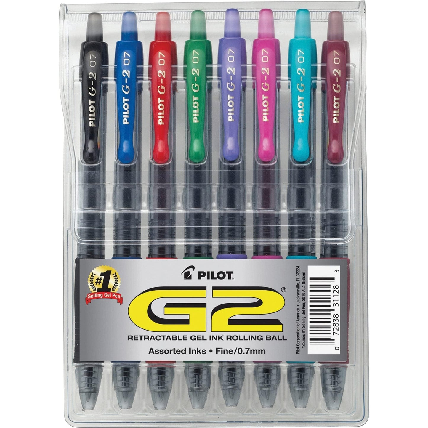 Set of 8 Fine Point Gel Pens in Assorted Colors