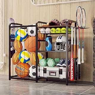 Garage Sports Equipment and Ball Storage Organizer