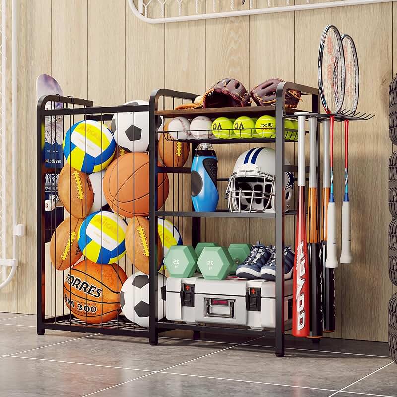 Garage Sports Equipment and Ball Storage Organizer