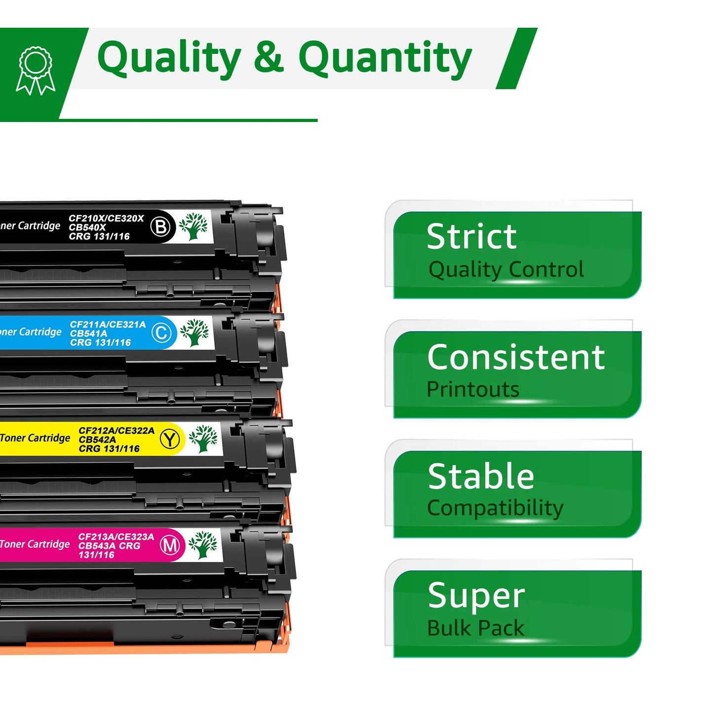 Compatible Toner Cartridge Replacement for HP 128A CE320A CE321A CE322A CE323A for HP Laserjet Pro CM1415fn CM1415fnw CP1525n CP1525nw Printer