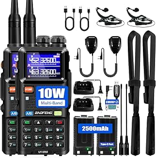 Long Range 10W Handheld Ham Radio with Weather Receiver