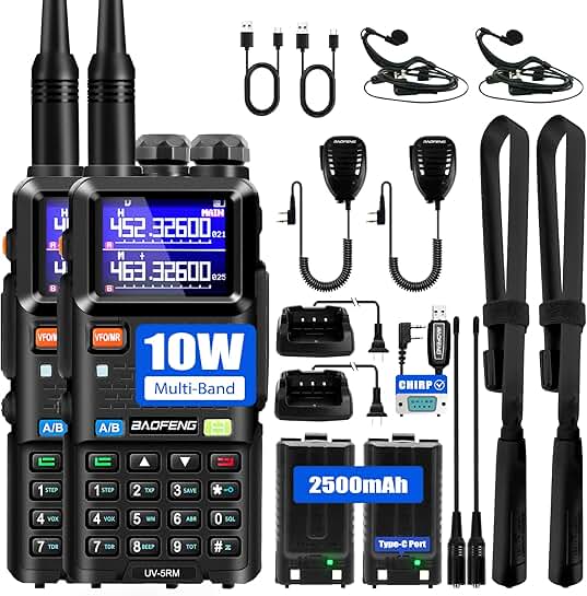 Long Range 10W Handheld Ham Radio with Weather Receiver