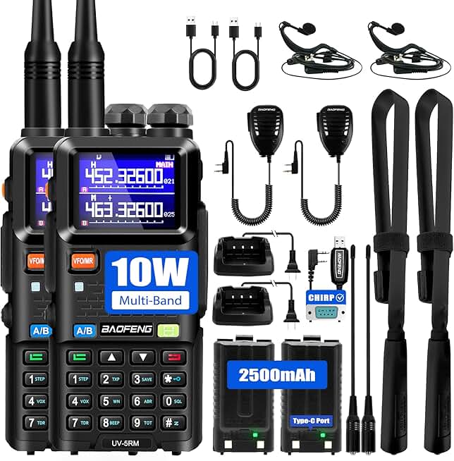 Long Range 10W Handheld Ham Radio with Weather Receiver