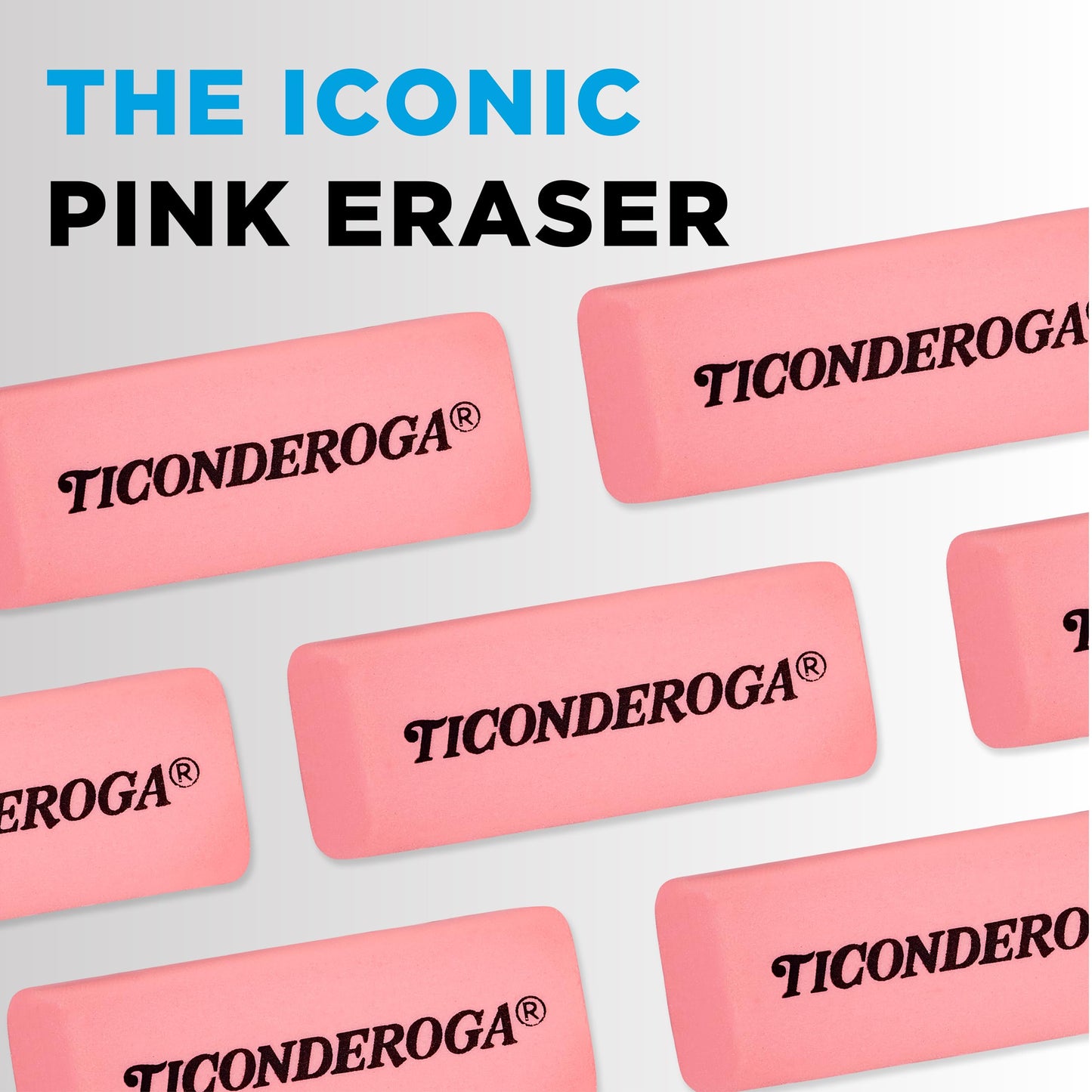 Pink wedge erasers, 3 pack