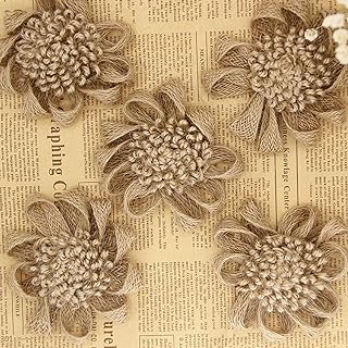 Set of 10 Handmade Burlap Flowers for Crafts and Decorations