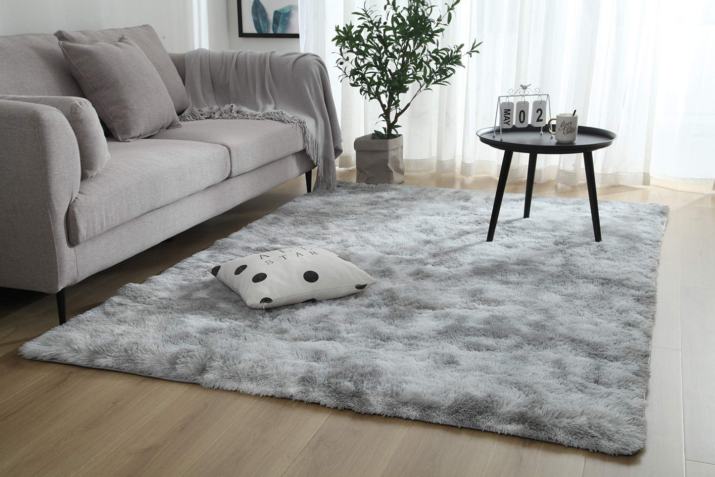 Soft Indoor Modern 6.6x10 Area Rugs Warm Soft Rug for Bedroom Decor Living Room Kitchen Non- Plush Fluffy Comfy Babys Care Cr ling Carpet Grey