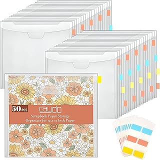 Scrapbook Paper Storage with Buckle and Index Tabs