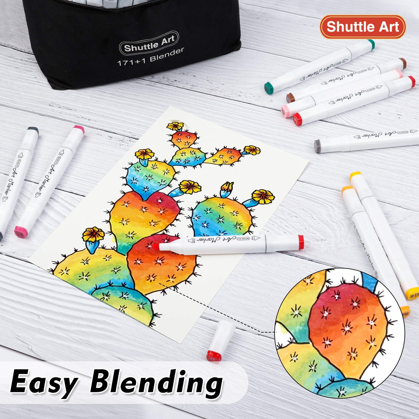 172 Colors Dual Tip Alcohol Markers Set with Case