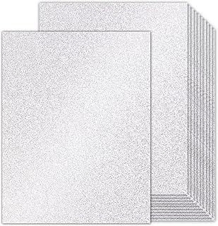 Silver Glitter Cardstock Sheets, 8.5x11, 100 Sheets