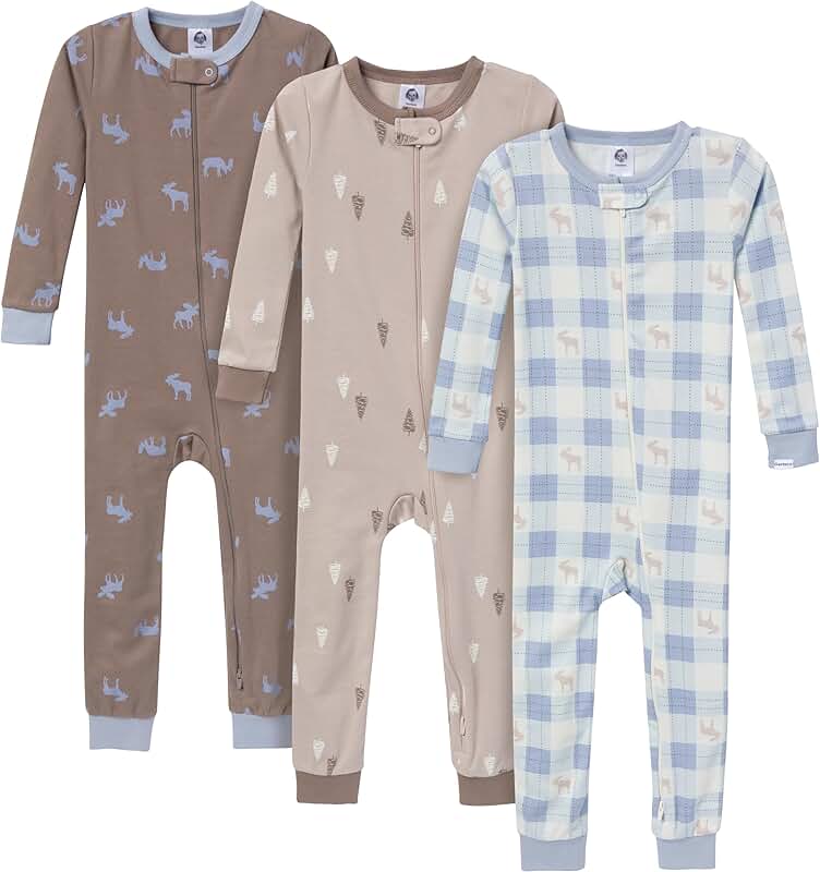 Baby Boys' 3-Pack Cotton Footless Pajamas